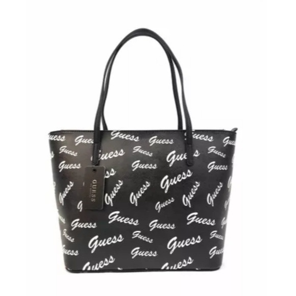 🆕 Guess Black with White Logo Chandler Bag - Picture 2 of 9